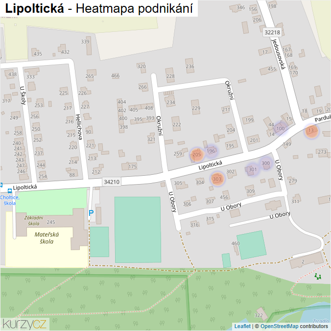 Mapa Lipoltická - Firmy v ulici.