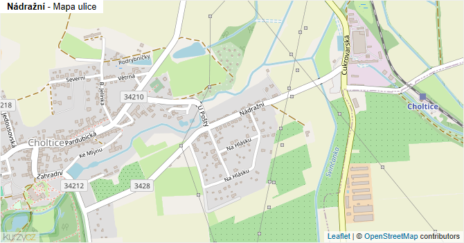 Nádražní - mapa ulice