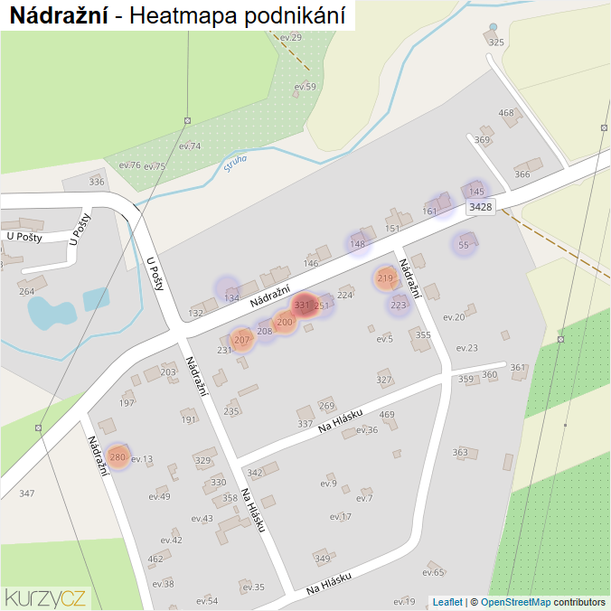 Mapa Nádražní - Firmy v ulici.