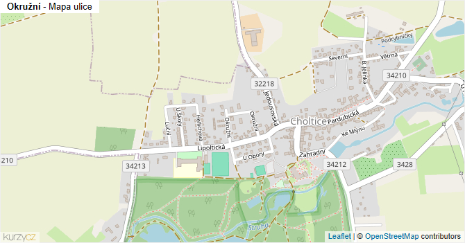 Okružní - mapa ulice