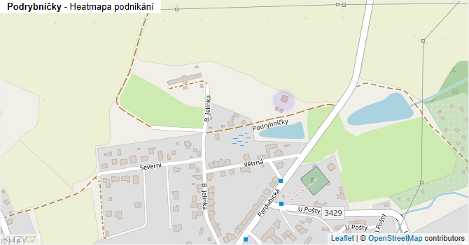 Podrybníčky - mapa podnikání