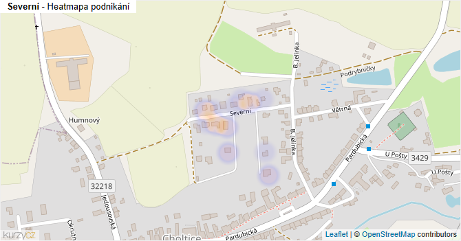 Severní - mapa podnikání