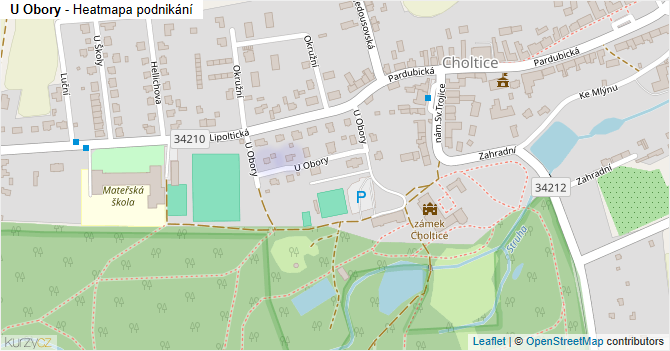 U Obory - mapa podnikání