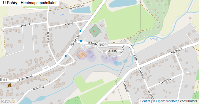 U Pošty - mapa podnikání