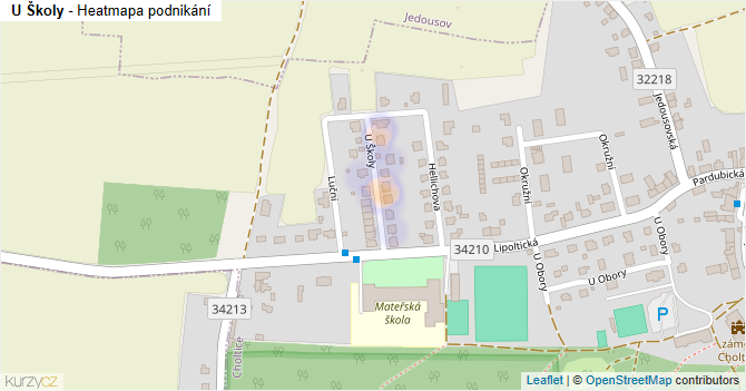 U Školy - mapa podnikání