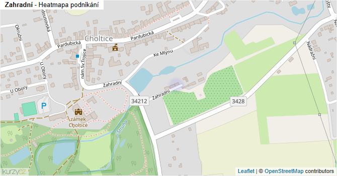 Zahradní - mapa podnikání