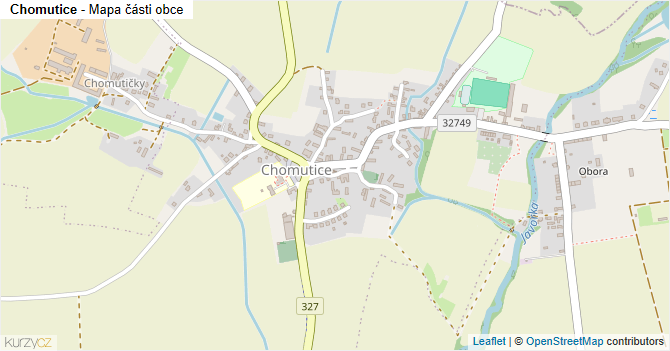 Chomutice - mapa části obce