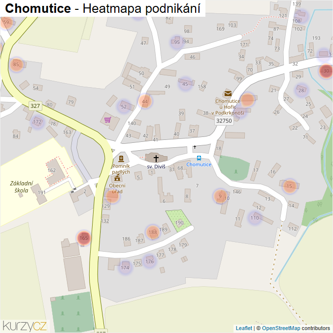 Mapa Chomutice - Firmy v části obce.