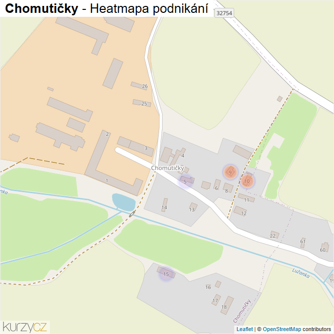 Mapa Chomutičky - Firmy v části obce.