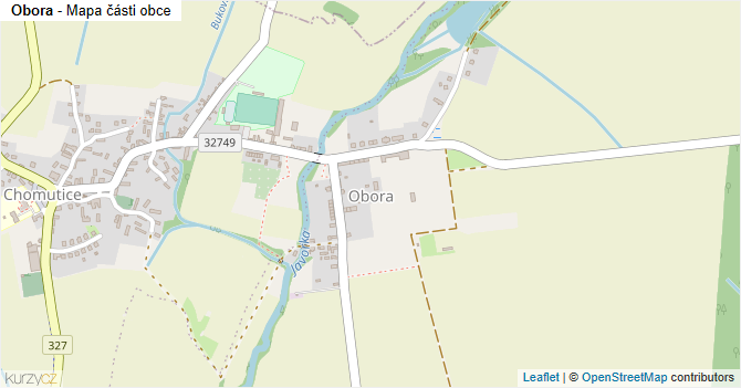 Obora - mapa části obce
