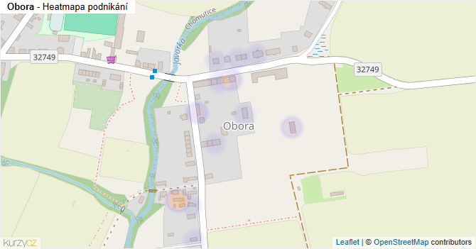 Obora - mapa podnikání