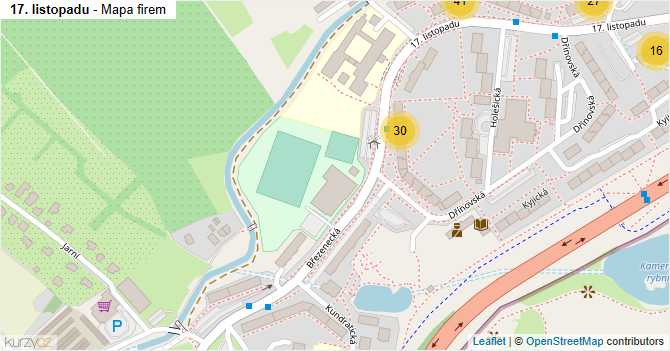 17. listopadu - mapa firem