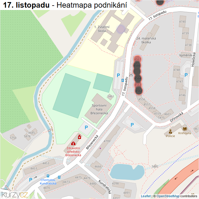 Mapa 17. listopadu - Firmy v ulici.
