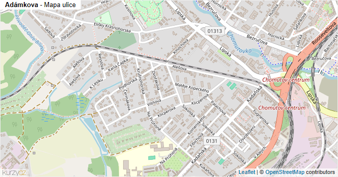 Adámkova - mapa ulice