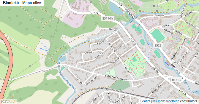 Blanická - mapa ulice