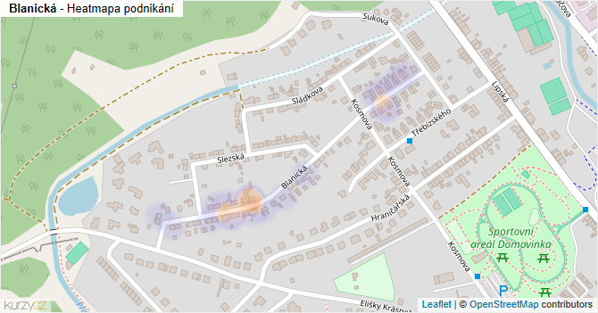 Blanická - mapa podnikání