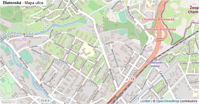 Blatenská - mapa ulice