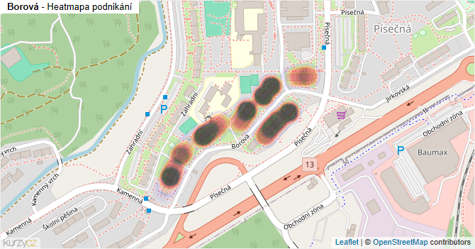 Borová - mapa podnikání