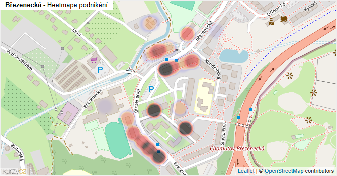Březenecká - mapa podnikání