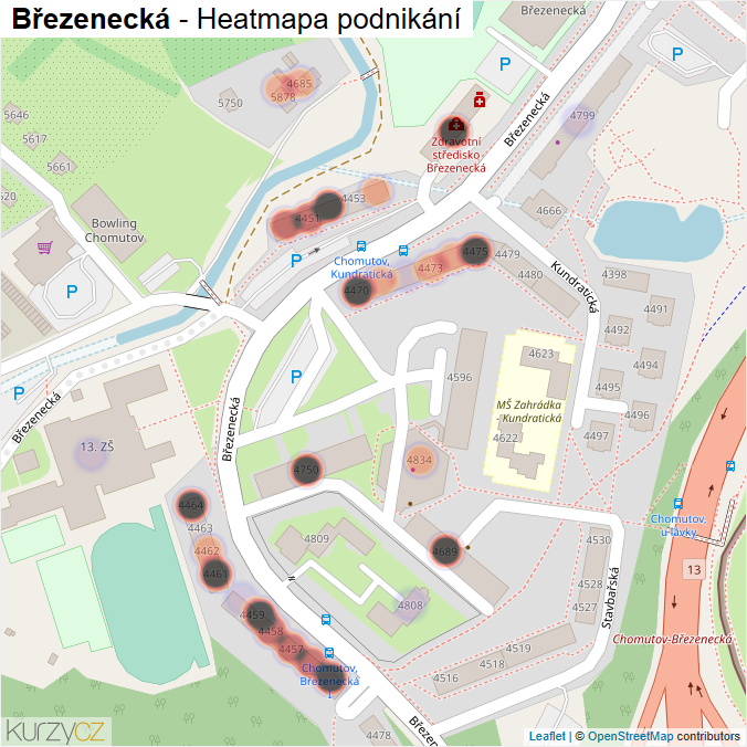 Mapa Březenecká - Firmy v ulici.