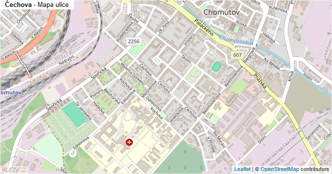 Čechova - mapa ulice