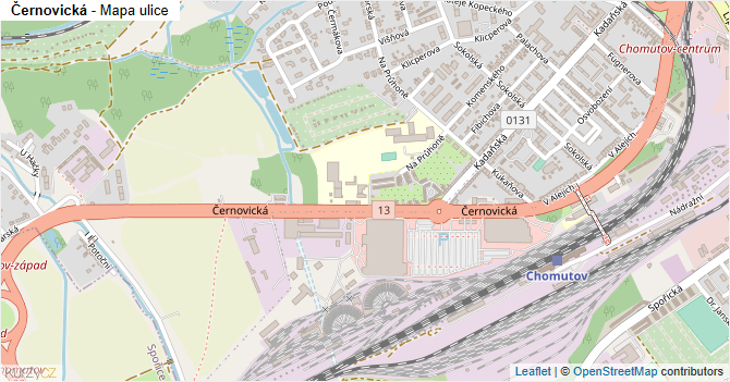 Černovická - mapa ulice