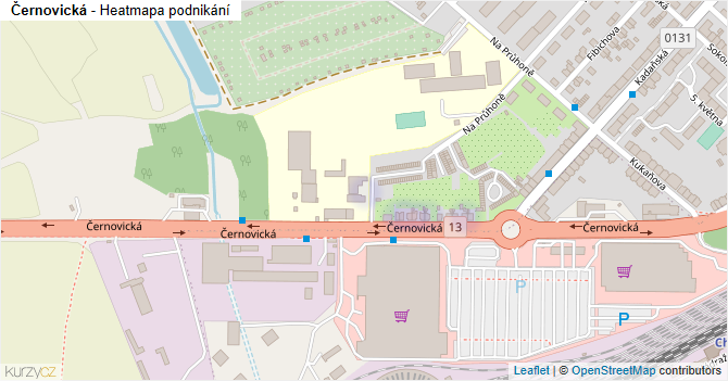 Černovická - mapa podnikání