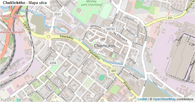 Chelčického - mapa ulice