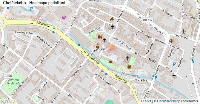 Chelčického - mapa podnikání