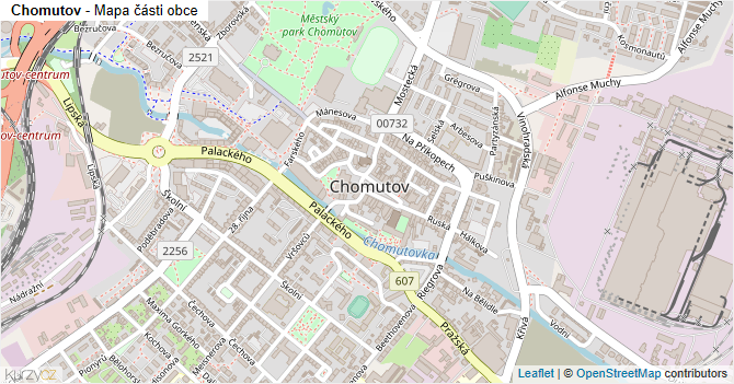 Chomutov - mapa části obce