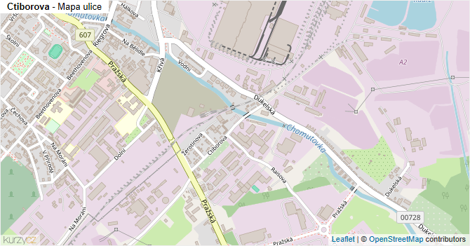 Ctiborova - mapa ulice