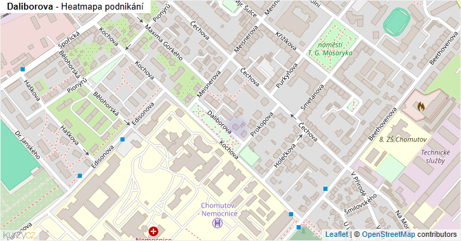 Daliborova - mapa podnikání