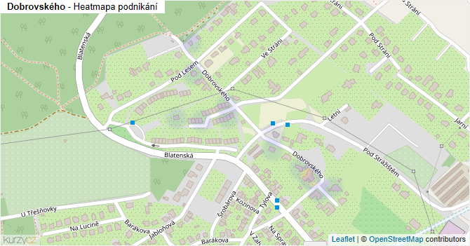 Dobrovského - mapa podnikání