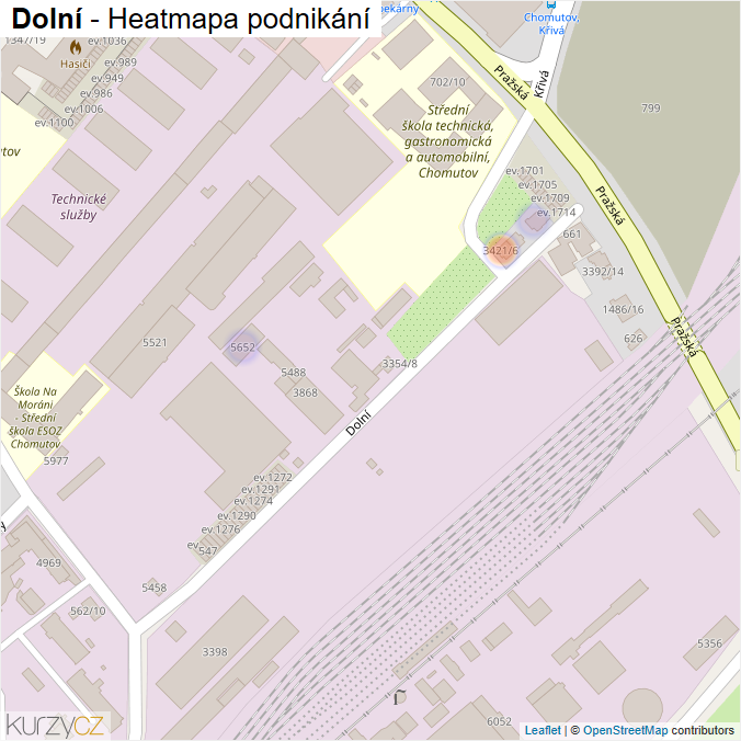 Mapa Dolní - Firmy v ulici.