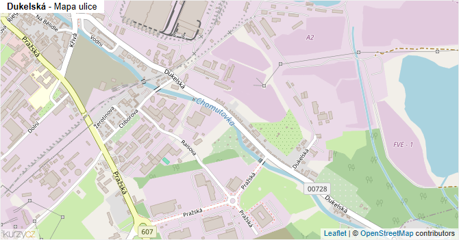 Dukelská - mapa ulice
