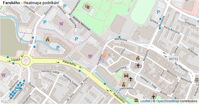 Farského - mapa podnikání