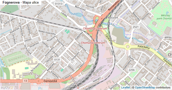 Fügnerova - mapa ulice