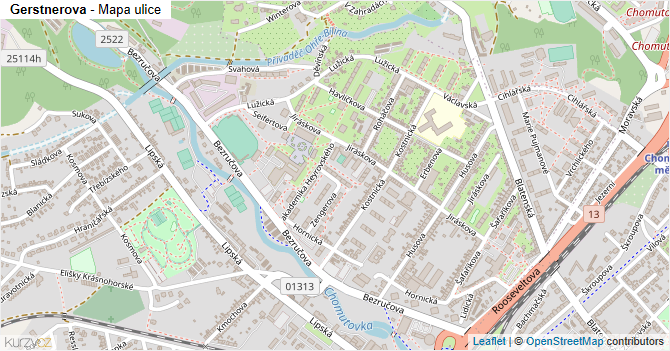Gerstnerova - mapa ulice