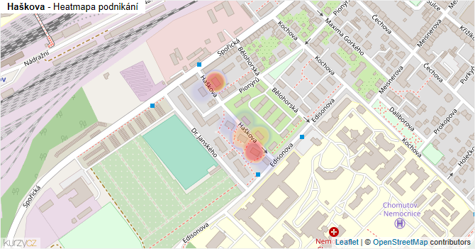 Haškova - mapa podnikání
