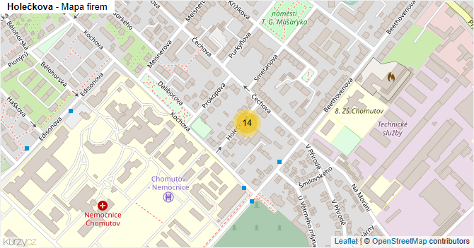 Holečkova - mapa firem