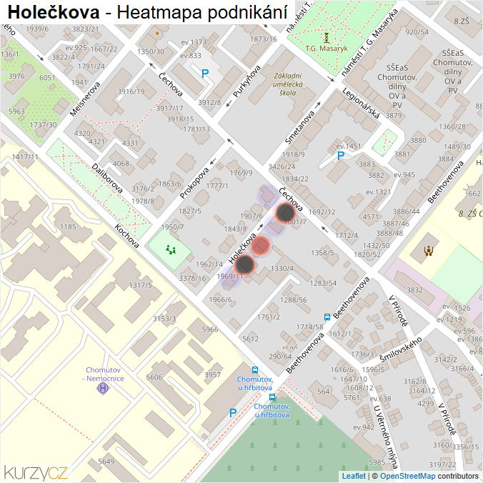 Mapa Holečkova - Firmy v ulici.