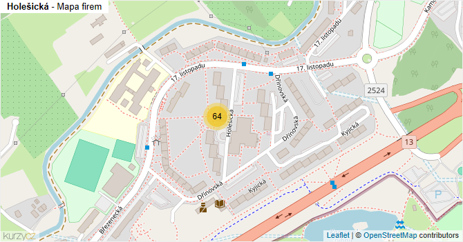 Holešická - mapa firem