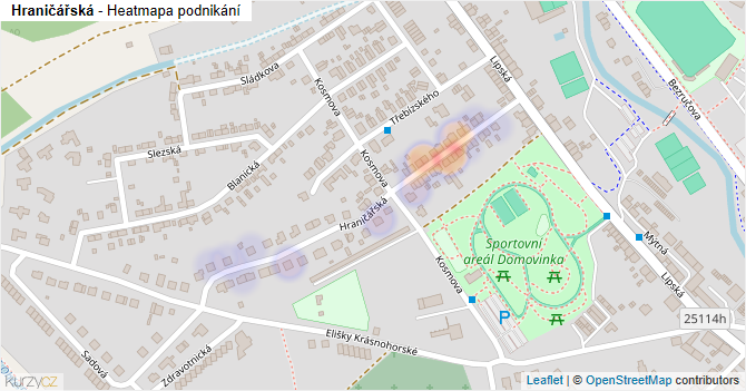 Hraničářská - mapa podnikání