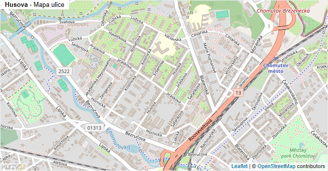 Husova - mapa ulice