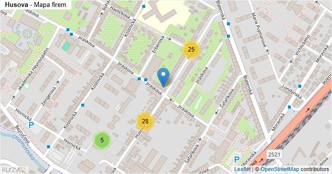 Husova - mapa firem