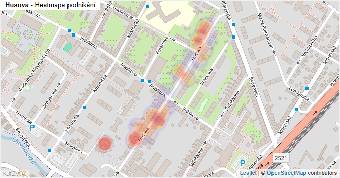 Husova - mapa podnikání
