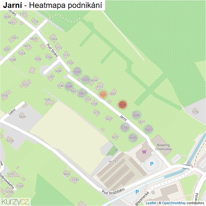 Mapa Jarní - Firmy v ulici.