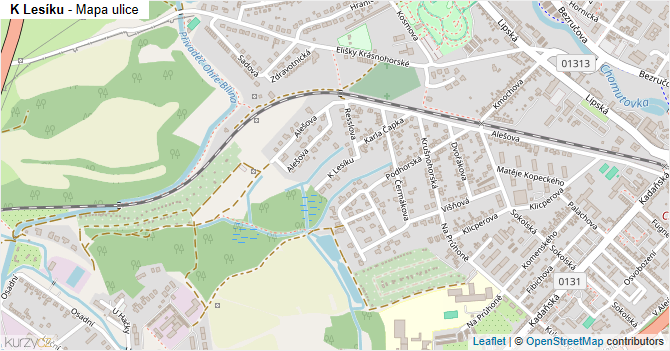 K Lesíku - mapa ulice