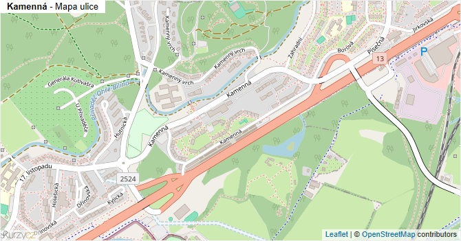 Kamenná - mapa ulice