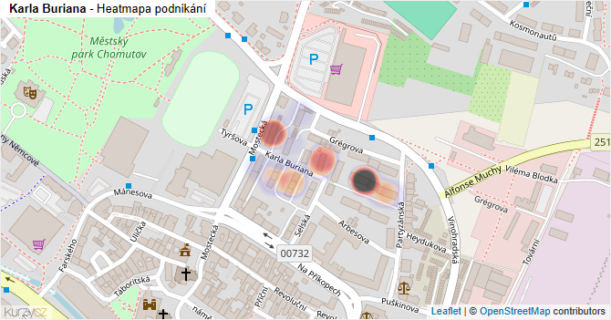 Karla Buriana - mapa podnikání